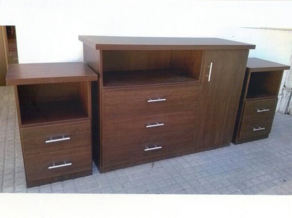 Comoda Cajonera 3 Cajones, 1 Puerta. Melamina 1.20 Mts.