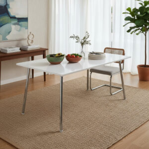 D_600150-MLA93261123791_092025-F.jpg Mesa Cocina Comedor Kaunas. Tapa Melamina Base Crom 140 X 82