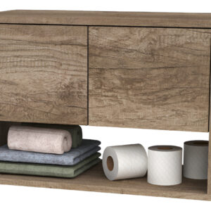 Alacena Para Baño Colgante Con Dos Puertas Y Estante Delos Color Roble Nebraska Gris