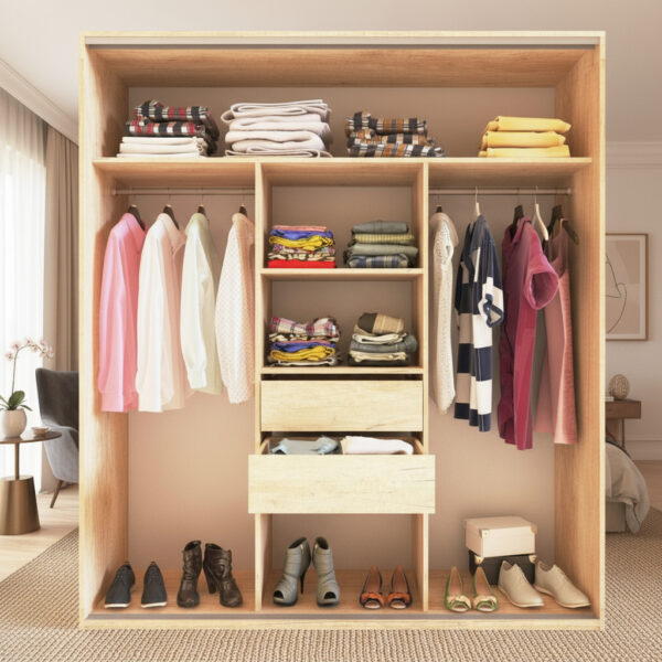 Ropero Reflex 3 Ptas Corredizas 2 Cajones 183 X 210 Dlef 363