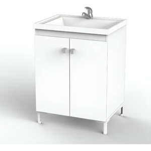 Vanitory Para Baño Vdf060 Oslo Con Bacha 2 Puertas Blanco Dielfe