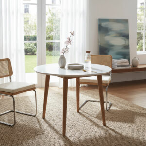 Mesa Cocina Comedor Redonda Norway 1.20 Mts. Pino Lustrado