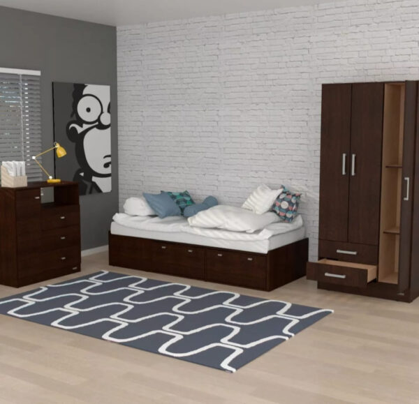 Cajonera Comoda 3 Cajones + 1 Puerta Dakar Zero. Cod. 56865