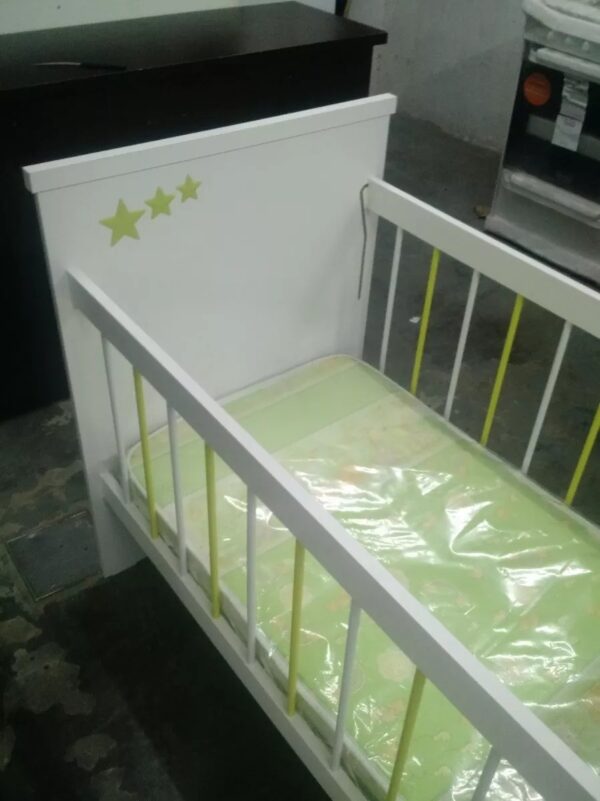 Cuna Roll C- Baranda Deslizables. Melamina + Colchon 120- 55