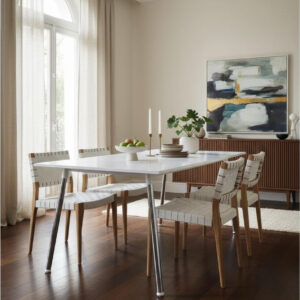 D_612190-MLA93261322795_092025-F.jpg Mesa Cocina Comedor Kaunas. Tapa Melamina Base Crom 160 X 82