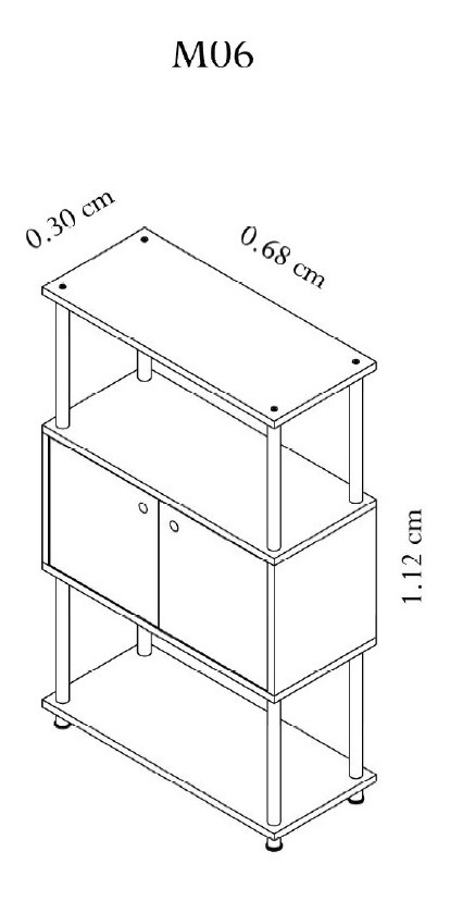 D_612649-MLA47166383778_082021-F.jpg Biblioteca Estanteria 3 Estantes, 2 Puertas. 112 X 68 M 06