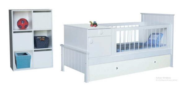 Cama Cuna Funcional Laqueada Elegante - Con Carro Cama- 801