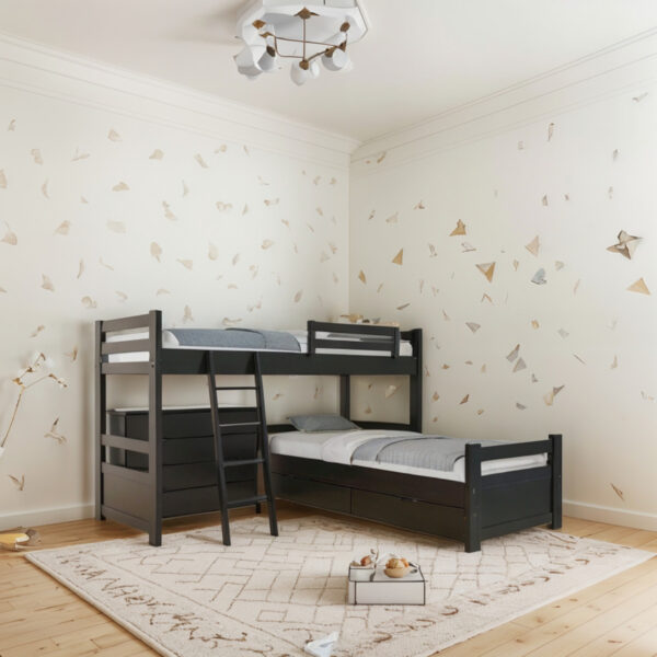 Cucheta Rinconera Con Carro Cama + Comoda. Pino Lustrado