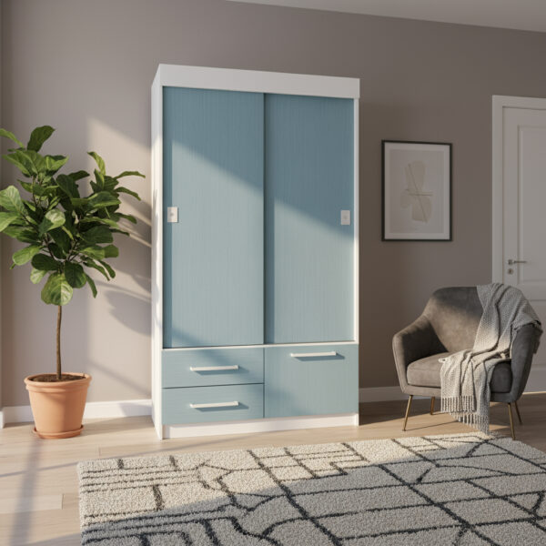 D_617938-MLA93338967904_092025-F.jpg Ropero Placard 2 Ptas Corredizas. 2 Caj. Ext. 1 Zapat Dj102