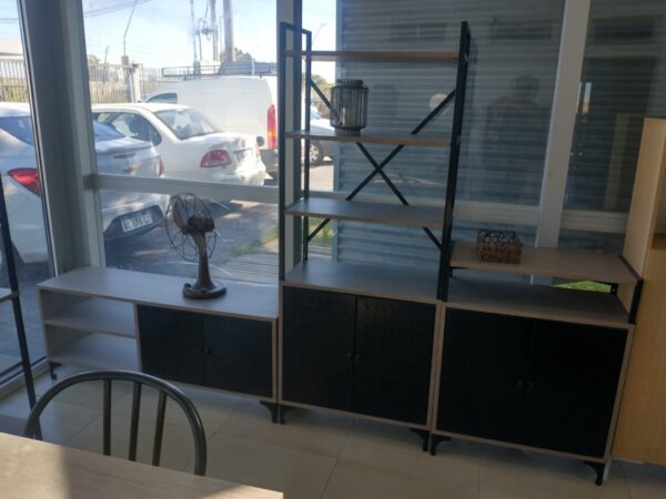 Rack Para Tv Led Melamina Caño- 2 Puertas- Estantes Rbtv 140