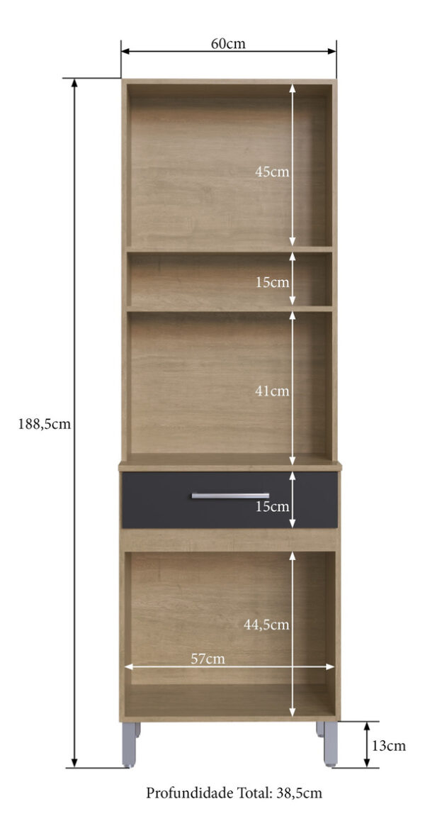Kit De Cocina 60 Cm- 4 Puertas. 1 Cajon 608.001 Casa Mia