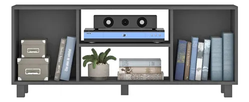 Rack Estante Para Tv Luka Grafito Fellicci 120 X 49 Cm