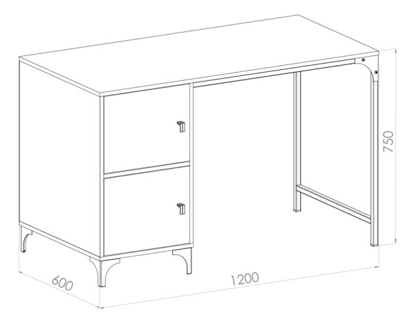 Escritorio Para Oficina 2 Puertas Minimalista Hogar Juvenil Habitacion Niño Adulto Melamina 120 Cm Canyon Negro Industrial Linea Soho Eps120 Dielfe