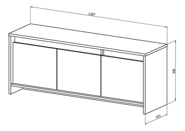 Rack Para Tv Led 55'' 3 Puertas Blanco Roble Kendal Rpn130