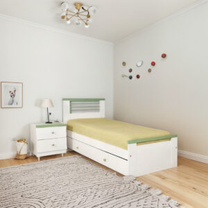D_628303-MLA89085230688_082025-F.jpg Cama 1 Plaza 0.80 Lucia Con Carro- Mdf Laqueado Cod. 300