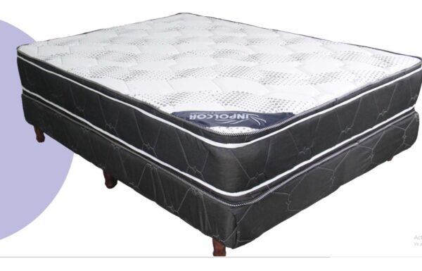 Conjunto Sommier- Base + Colchon Ibiza 140- 26- Tela Jackard