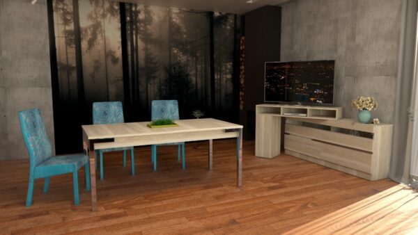 Mesa Cocina Comedor Capri Fija 180 X 0.90. Base Cromada