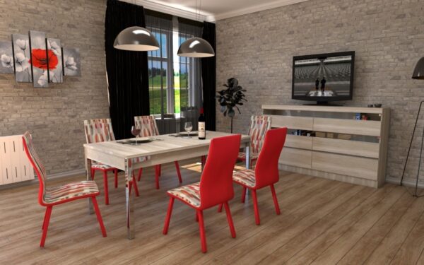 Mesa Cocina Comedor Extensible 140 A 185 X 0.90. B. Cromado