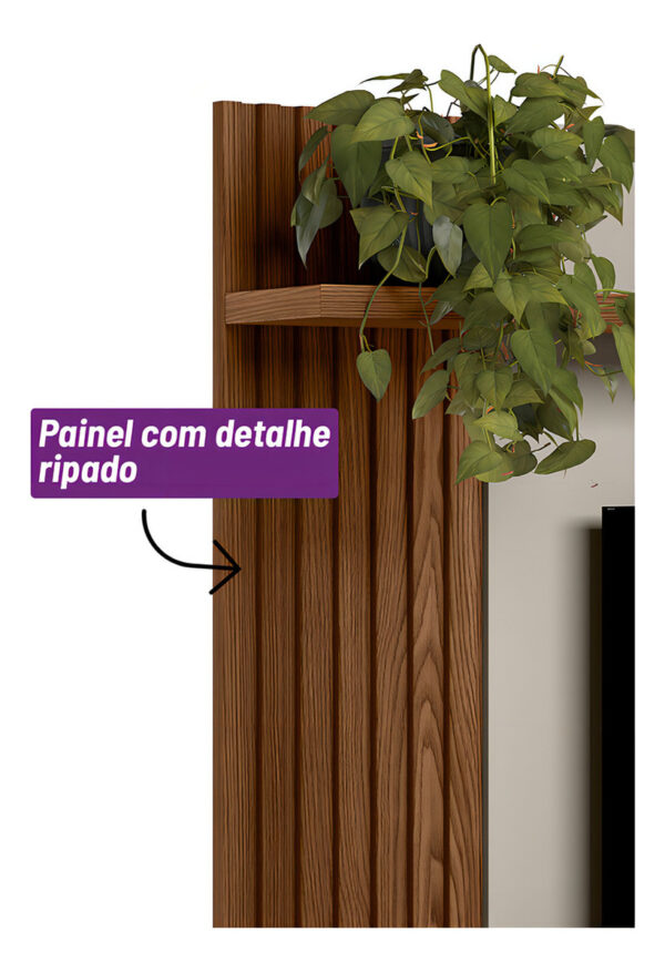 Panel Rasgado Alvorada Linea Brasil Para Tv De 55 Pulgadas En Color Beió/blanquecino Freijó/off White