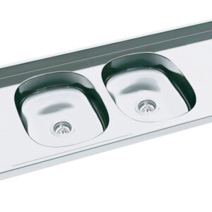 Mesada De Acero Inoxidable 1.40 X 0.50. Doble Bacha. Duranox