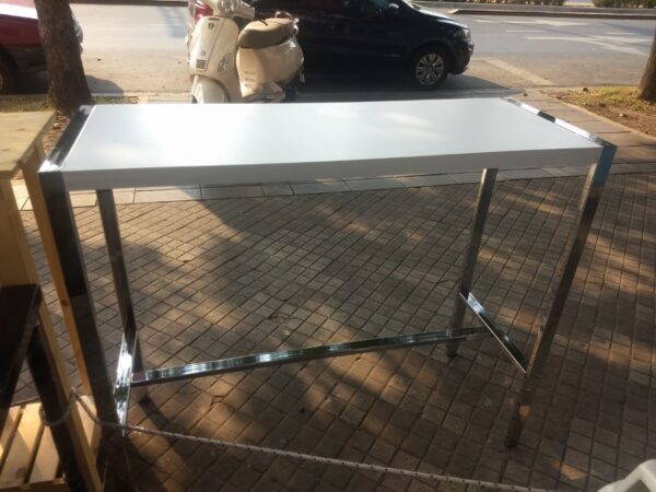 Mesa Barra Desayunador. Tapa Melamina Base Cromada 120 X 45.