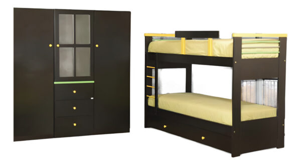 Ropero Placard Infantil 3 Caj. 3 Ptas. Mdf Laqueado- Cod 319