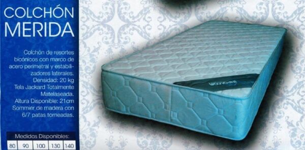 Conjunto Sommier Resortes Merida 80 X 24 X 190 Inpolcor