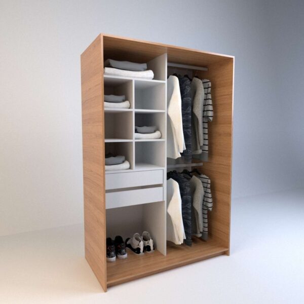 Ropero Vestidor Sin Puertas, 2cajones. 120 X 180 - Cod 6511