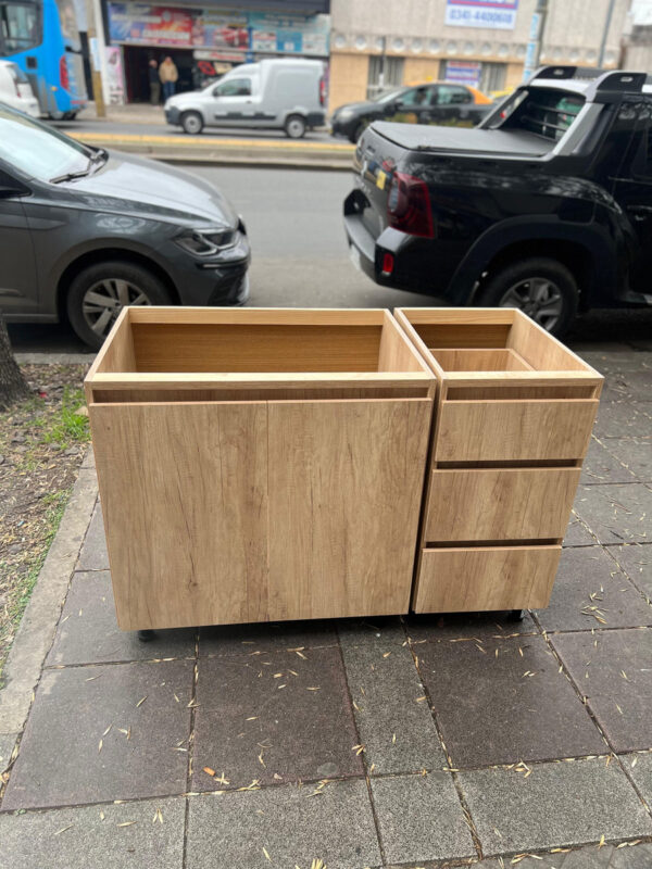 Bajo Mesada + Alacena 1.20 Mts.- Melamina. Sin Manijas. Delf