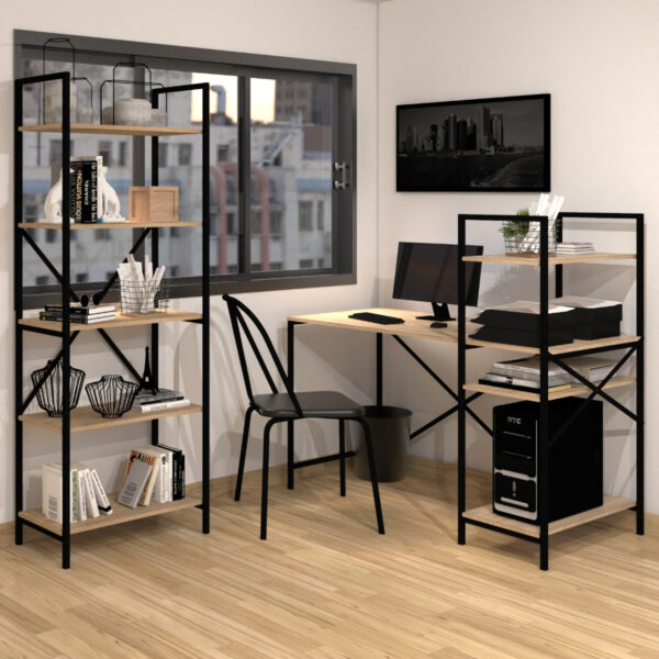 D_638571-MLA69551097754_052023-F.jpg Escritorio Mesa Pc Con Biblioteca 1.20 X 0.64 X 1.28 Esb 130