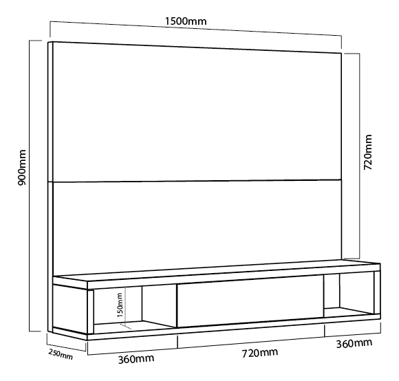 D_640460-MLA79146959906_092024-F.jpg Panel Rack Para Tv Led 55 Flotante 150 X 90- Dl 842