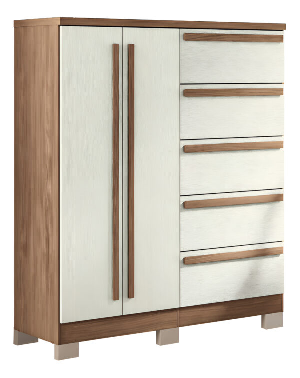 Cómoda Grande Malaga Gold Con Pes 2 Puertas Santos Andira Jatob Color Jatoba/sand Placard Y Baúl/jatoba/arena