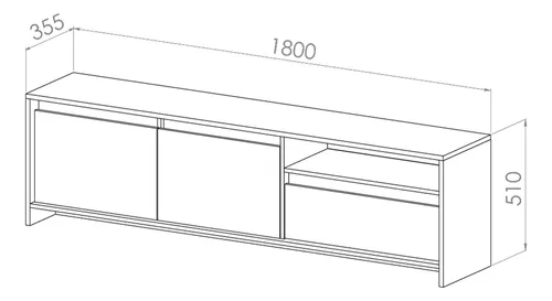 Mesa Rack Tv/ Led 80 Niza. 180 X 51 X 35- 2 Ptas, 1 Cajon
