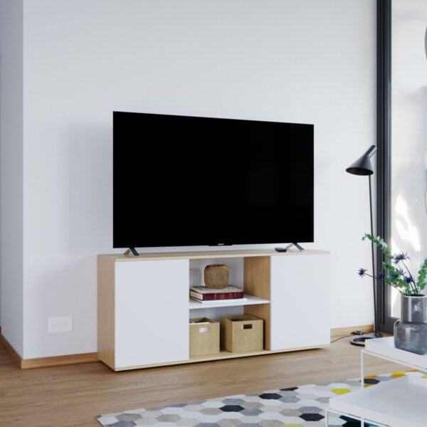 Mesa Rack Vision Para Tv 65 2 Puerta Y Estantes- Dvs 03