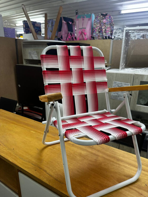 Sillon Reposera De Niño Infantil. Caño Pintado Y Tela Rafia