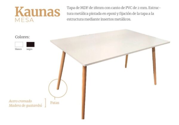 D_641724-MLA52238296861_112022-F.jpg Mesa Cocina Comedor Kaunas. Tapa Melamina Base Made 160 X 82