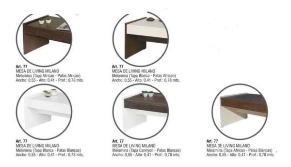 Mesa Ratona De Living Milano. Melamina- 78 X 41 X 55