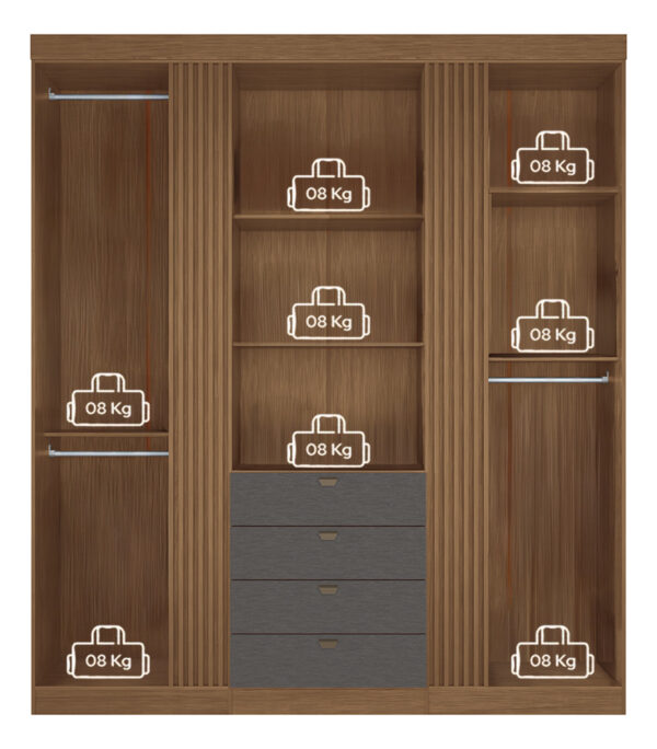 ¿armario Doble Aurora De 4 Puertas Y 4 Puertas Con Espejos Y Suelo De Color Jatob? /grafito Jatob?/grafite