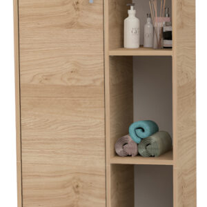 D_643152-MLA95696768980_102025-F.jpg Mueble Organizador Armario Zen Alto Para Baño 1 Pta Estantes Color Roble Kendal Natural