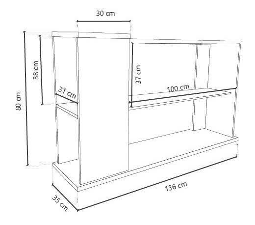 Mesa De Arrime Centro Para Living Boston Dl 875