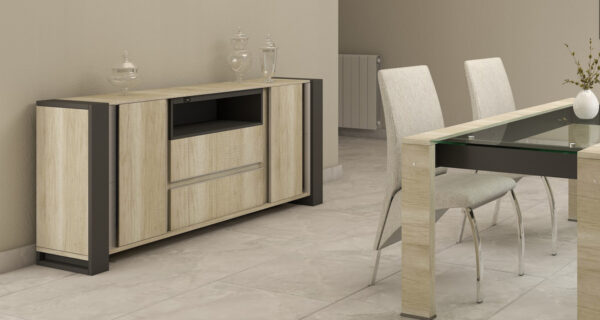 Bahiut Vajillero Dynamic 180 X 85 Con Usb, Cajones Y Puertas