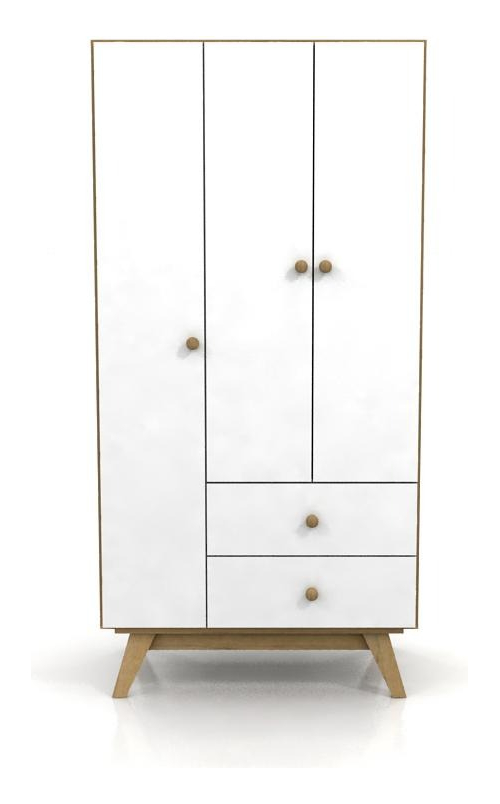 Ropero 3 Puertas, 2 Cajones- Patas Macizas 180 X 88. 742023