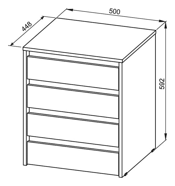 Cajonera Chiffonier 4 Cajones Para Interior Placard. Diel4