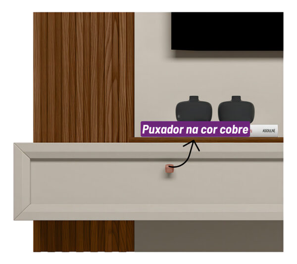 Panel Rasgado Alvorada Linea Brasil Para Tv De 55 Pulgadas En Color Beió/blanquecino Freijó/off White