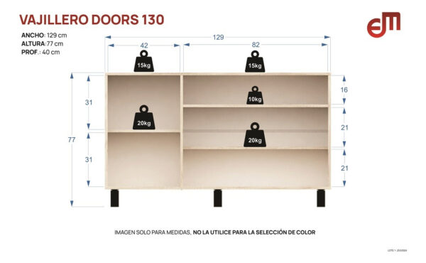Aparador Bahiut Vajillero Mosconi Doors 1,30 Nebraska Gr Bla