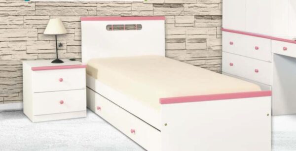Cama 1 Plaza 0.80 Mt Lamby Con Carro- Mdf Laqueado Cod. 302
