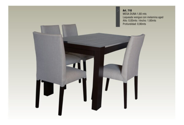 Juego De Comedor Mesa 160 X 90 + 6 Sillas. Duna- Laqueado