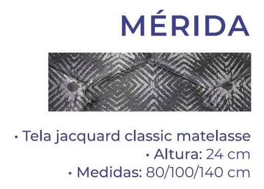Colchon Resortes Merida 100 X 23 X 190 Jackard Matelasseado