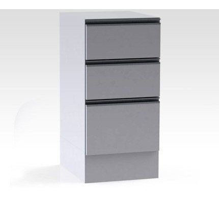 Modulo Complemento Bajo Mesada 3 Cajones. 40-85-60. Aluminio