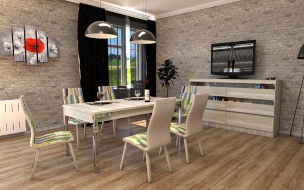 Mesa Cocina Comedor Extensible 140 A 185 X 0.90. B. Cromado